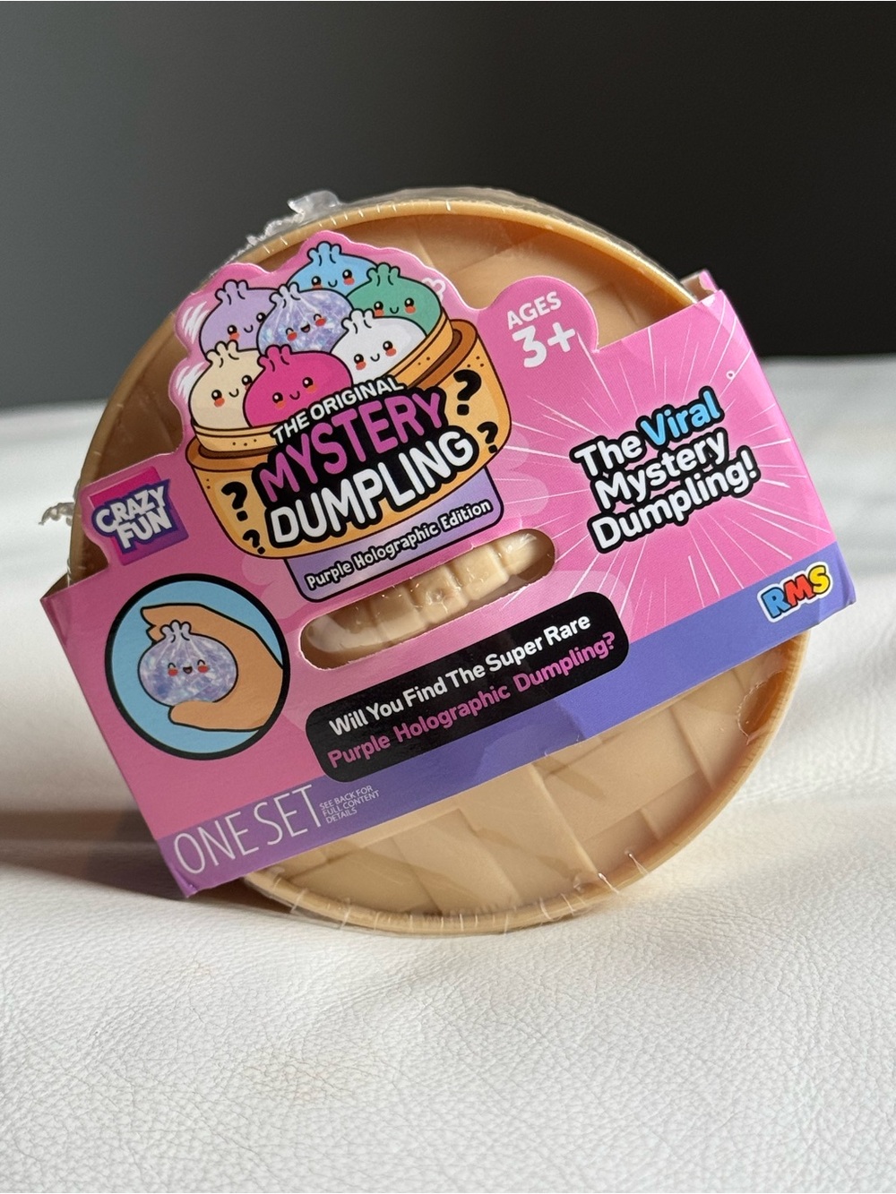 Crazy Fun Mystery Dumpling Squishy Bun Purple Holographic Edition Authentic RMS
